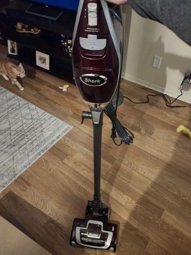 Shark HV322 Rocket Deluxe Pro Corded Stick Vacuum with LED Headlights, XL Dust Cup, Lightweight, Perfect for Pet Hair Pickup, Converts to a Hand Vacuum, with Pet Attachments, Bordeaux\/Silver photo review